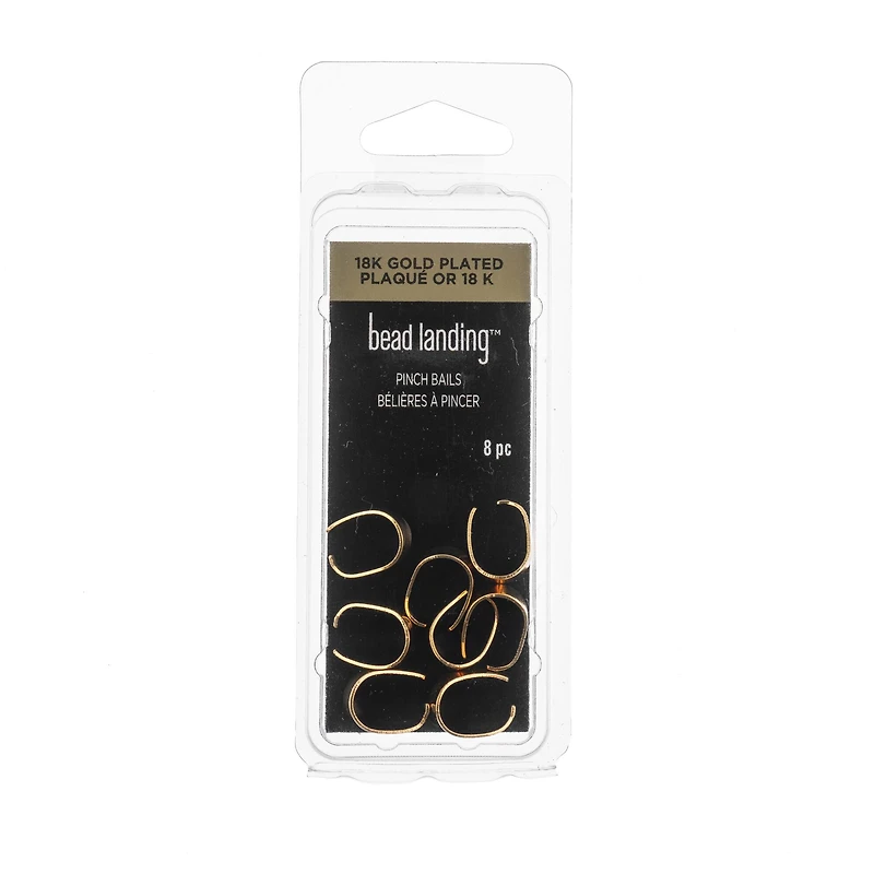 10mm 18K Gold-Plated Pinch Bails by Bead Landing™