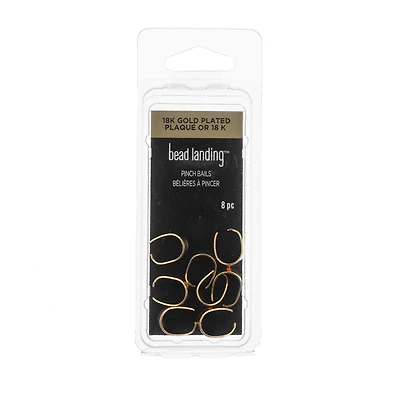 10mm 18K Gold-Plated Pinch Bails by Bead Landing™