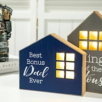 Glitzhome® Lighted Father's Day Table Block Sign Set