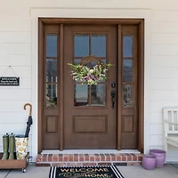 24" Purple Wildflower & Berry Half Spring Wreath