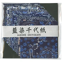 Aitoh 4" Aizome Chiyogami Origami Paper, 20 Sheets