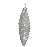 Frosted White Pine Cone Glass Ornament