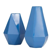 CosmoLiving by Cosmopolitan Blue Iron Contemporary Vase, 12" x 10"