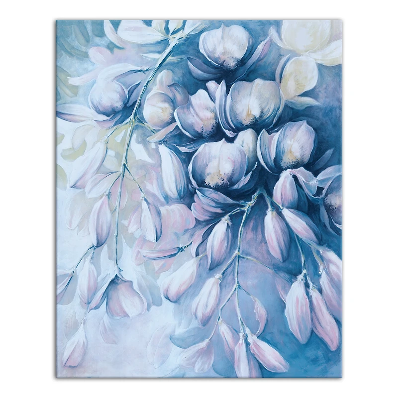 Blue Iris Painting 16" x 20" Canvas Wall Art