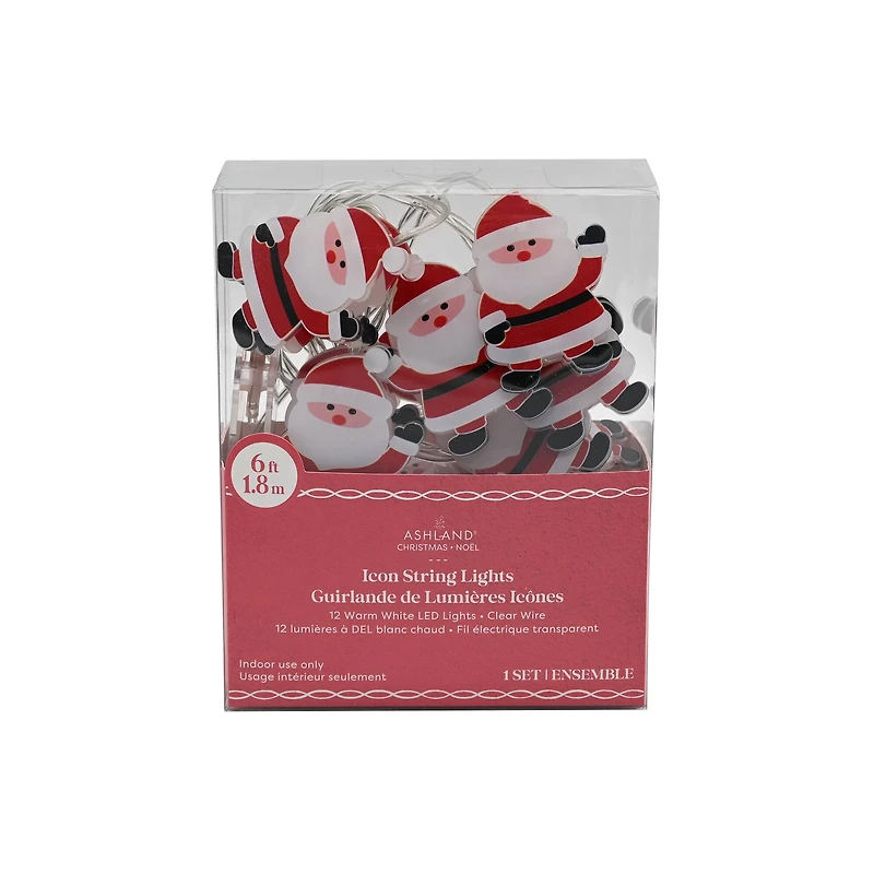 12ct. Double-Sided Santa Icon String Lights by Ashland®