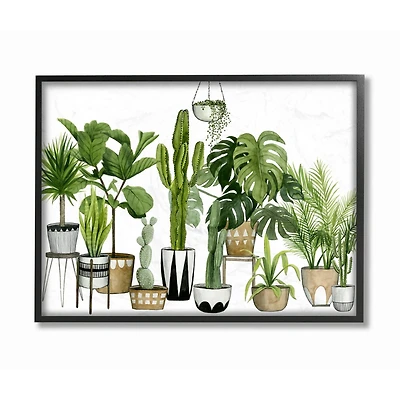 Stupell Industries Boho Plant Scene with Black Frame Wall Accent