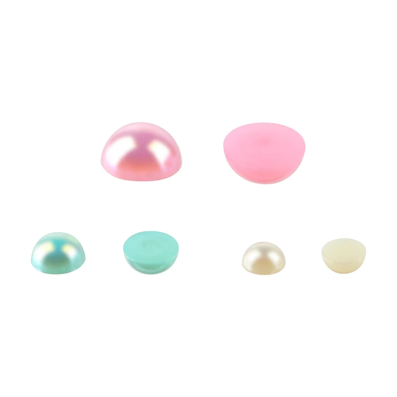 Turquoise, Ivory & Pink Aurora Borealis Plastic Flatback Pearl Mix, 5100ct. by Bead Landing™
