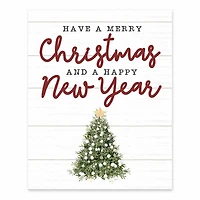 Merry Christmas Happy New Year Tabletop Canvas