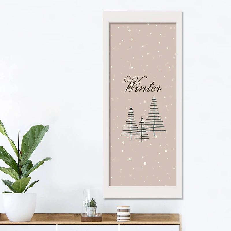 Christmas Tree Snow White Framed Print Under Plexiglass