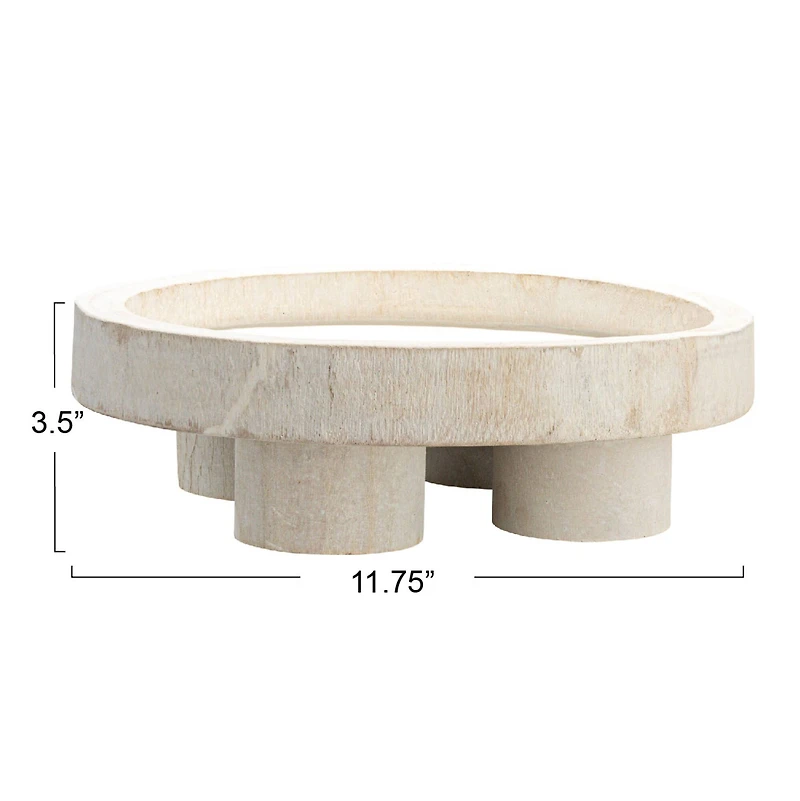 Hello Honey® 12" Paulownia Wood Pedestal Tray