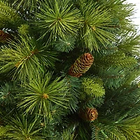4.3ft. Pre-Lit North Carolina Mixed Pine Artificial Christmas Tree in Planter, Warm White LED Lights