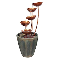 33" Copper Falls Cascading Garden Fountain