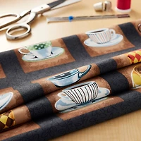 Feldman Brown Coffee Mugs Cotton Fabric