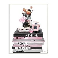 Stupell Industries Fashion Accessories Glam Magazine Book Stack Wall Plaque
