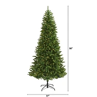 7.5ft. Pre-Lit Green Valley Fir Artificial Christmas Tree with Clear LED Lights