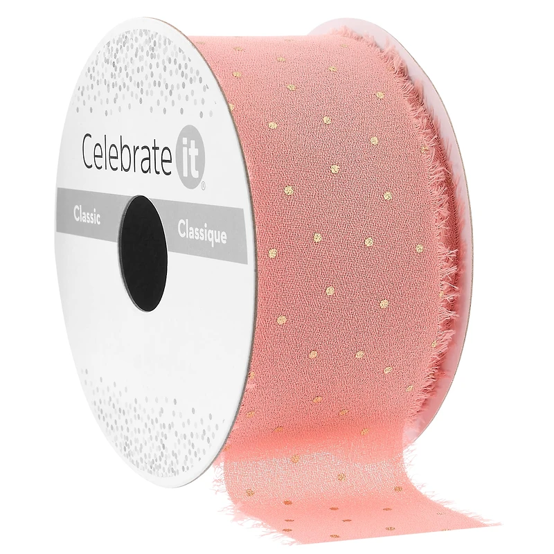 1.5" x 3yd. Polka Dot Chiffon Ribbon by Celebrate It™ Classic