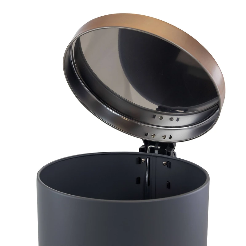 Elama Liter Stylish Grey and Copper Soft Pedal Trash Bin