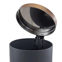 Elama Liter Stylish Grey and Copper Soft Pedal Trash Bin