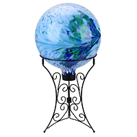 11.25" Black Ornate Standing Garden Gazing Ball Stand