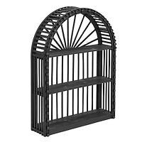 Hello Honey® Black Arched Bamboo & Wood Wall Shelf