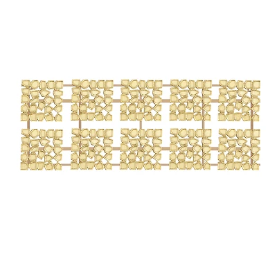 Gold Aluminum Contemporary Geometric Wall Decor, 53" x 1" x 20"