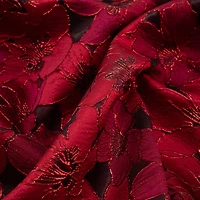 Cosplay by Yaya Han Red Metallic Tonal Floral Brocade Fabric
