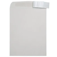 JAM Paper 12" x 15" Light Gray Kraft Open End Recycled Envelopes with Peel & Seal Closure