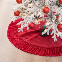 Glitzhome® Deluxe Velvet Ruffled Christmas Tree Skirt