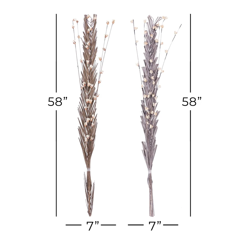 Set of 2" Brown Wood Natural Foliage, 7" x 58"