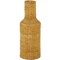 Brown Bamboo Tall Woven Floor Vase