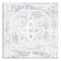 White Textured Medallion I 16" x 16" Canvas Wall Art