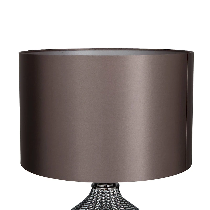 Black Polyester Transitional Table Lamp, 20" x 17" x 14"
