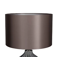 Black Polyester Transitional Table Lamp, 20" x 17" x 14"