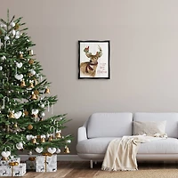 Stupell Industries All Roads Lead Home Christmas Deer Framed Floater Canvas Wall Art