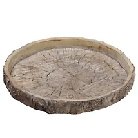 13" Round Wood Log Cement Plate 