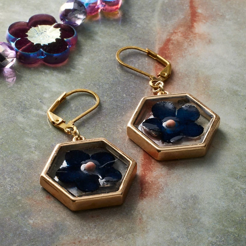 Open Back Frame Hexagon Pendants, 2ct. by Bead Landing™