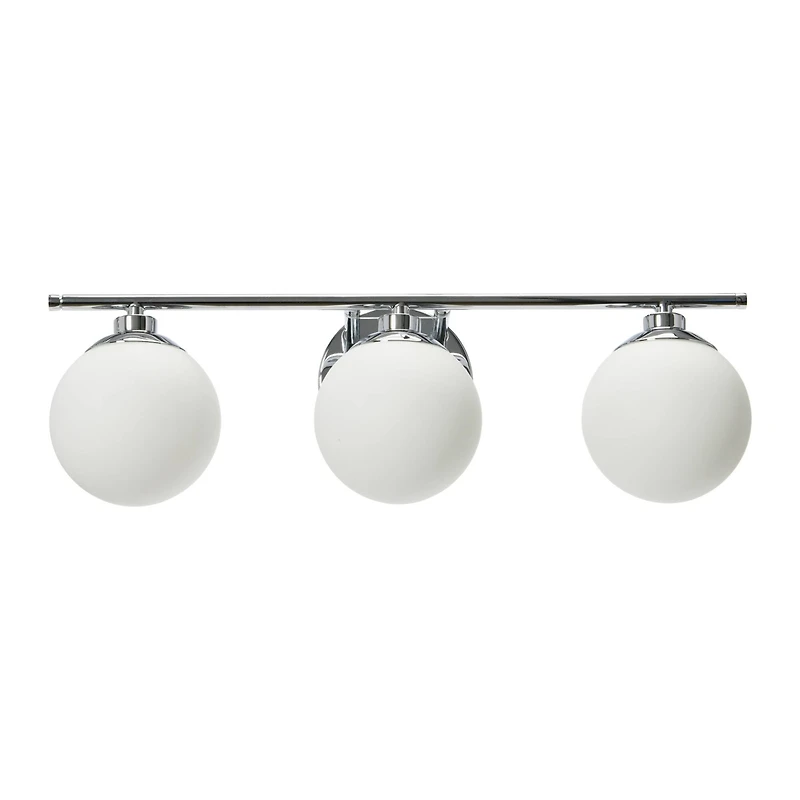 Hello Honey® Robert Stevenson Lighting Lorne Metal & Frosted Glass 3-Light Vanity
