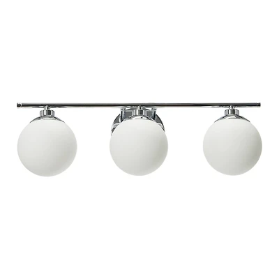 Hello Honey® Robert Stevenson Lighting Lorne Metal & Frosted Glass 3-Light Vanity