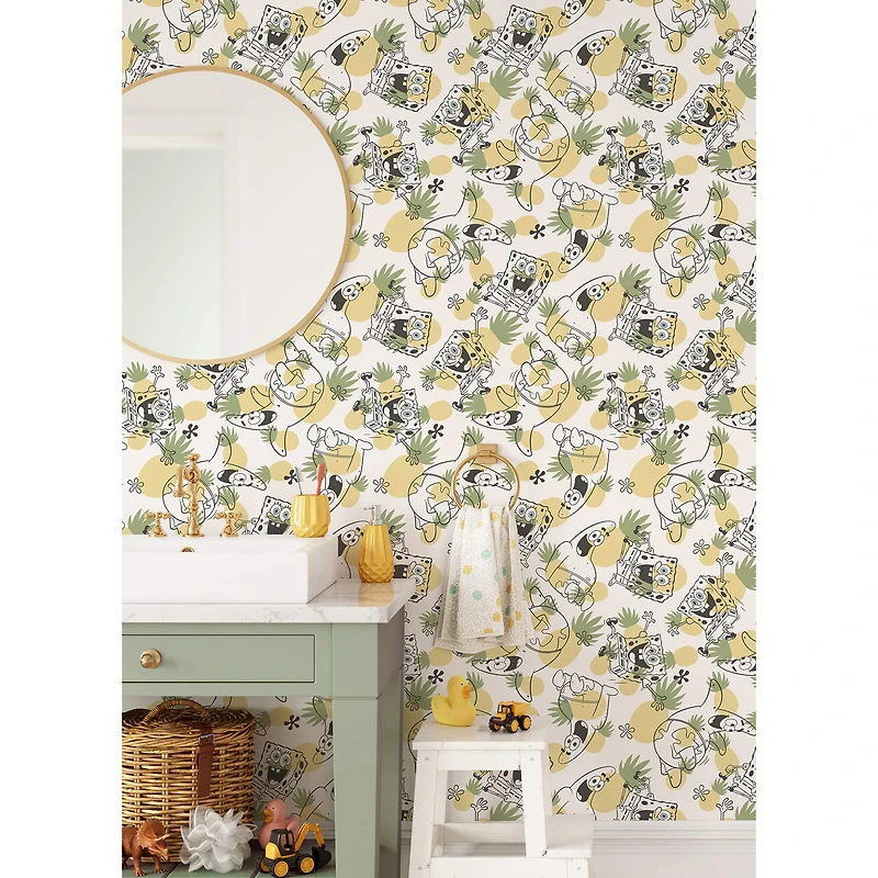 RoomMates SpongeBob SquarePants Pineapple Peel & Stick Wallpaper