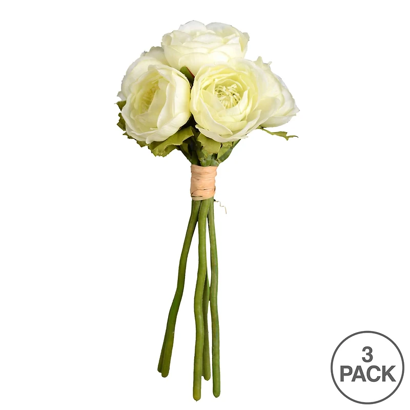 Mini White Artificial Ranunculus Bundle