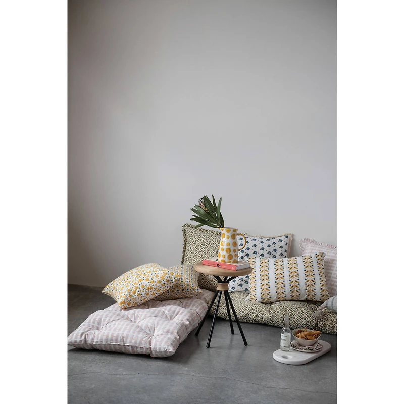 Hello Honey® Printed Embroidery & French Knots Lumbar Throw Pillow