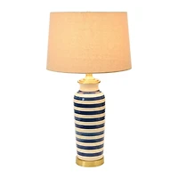 Hello Honey® 2ft. Striped Ceramic & Metal Desk Lamp