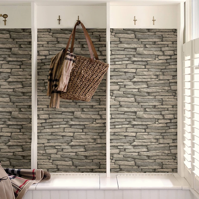 InHome Hickory Creek Stone Peel & Stick Wallpaper