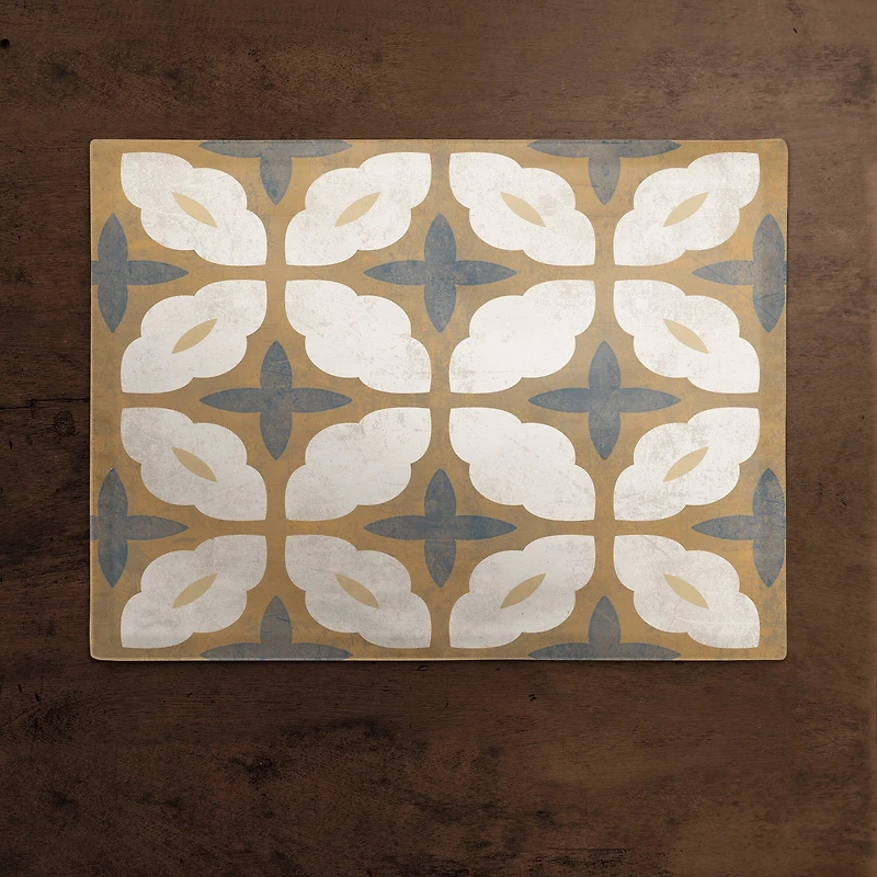 Yellow and Blue Medallion 18" x 14" Cotton Twill Placemat