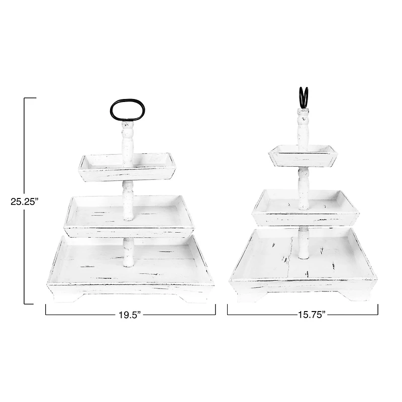 Hello Honey® 25" White Decorative 3 Tier Tray