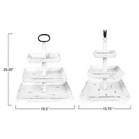Hello Honey® 25" White Decorative 3 Tier Tray