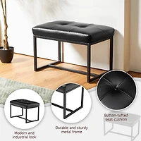 Glitzhome® Modern Thick Leatherette Accent Stool