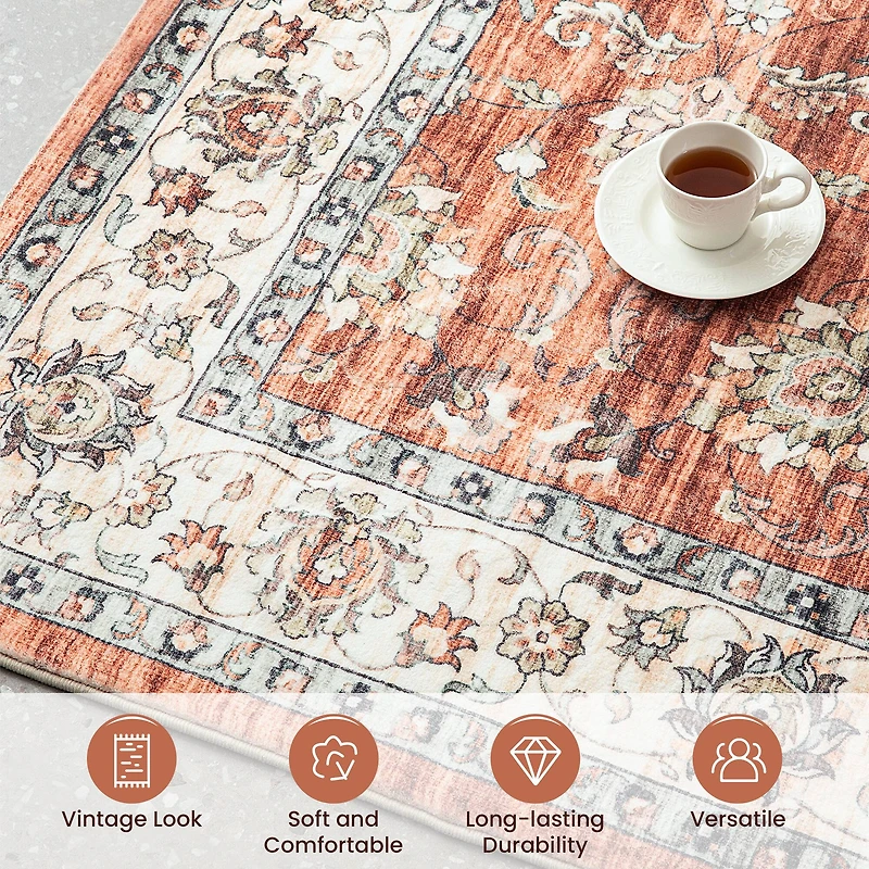 Glitzhome® & Ivory Oriental Area Rug