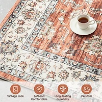 Glitzhome® & Ivory Oriental Area Rug