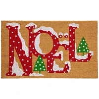Brown and Red "Noel" Natural Coir Outdoor Christmas Doormat 18" x 30"